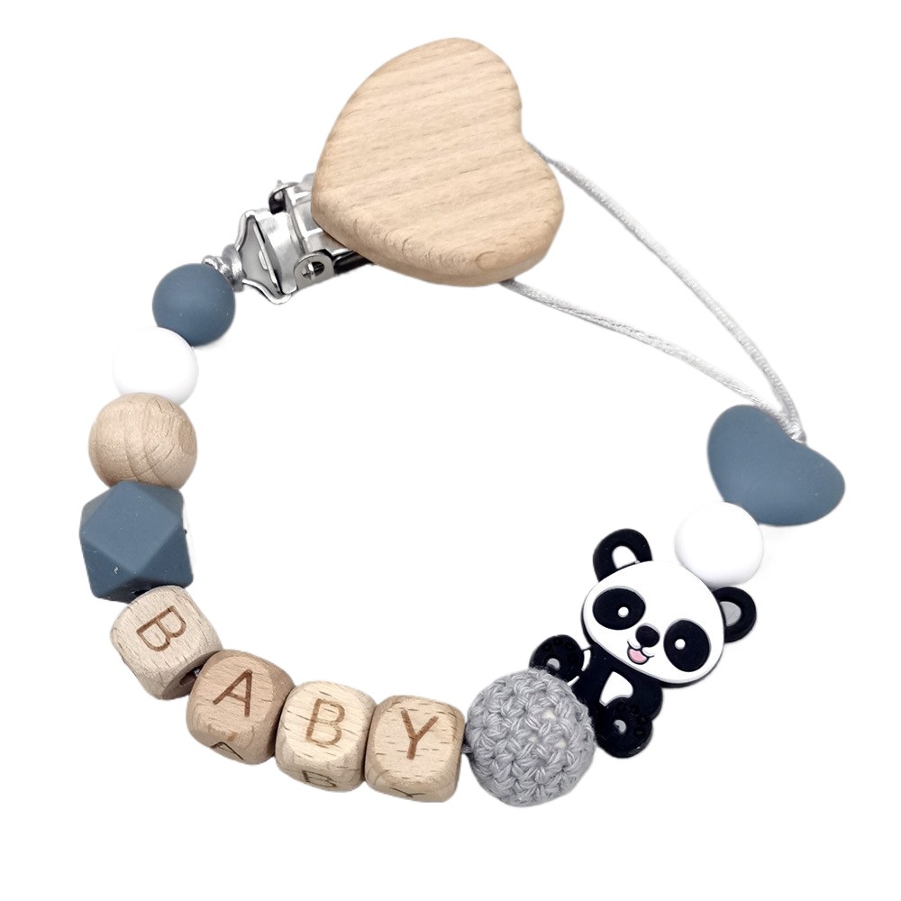 Baby Products For 1 Year Old - Wooden Personalized Baby Pacifier Chain Cute