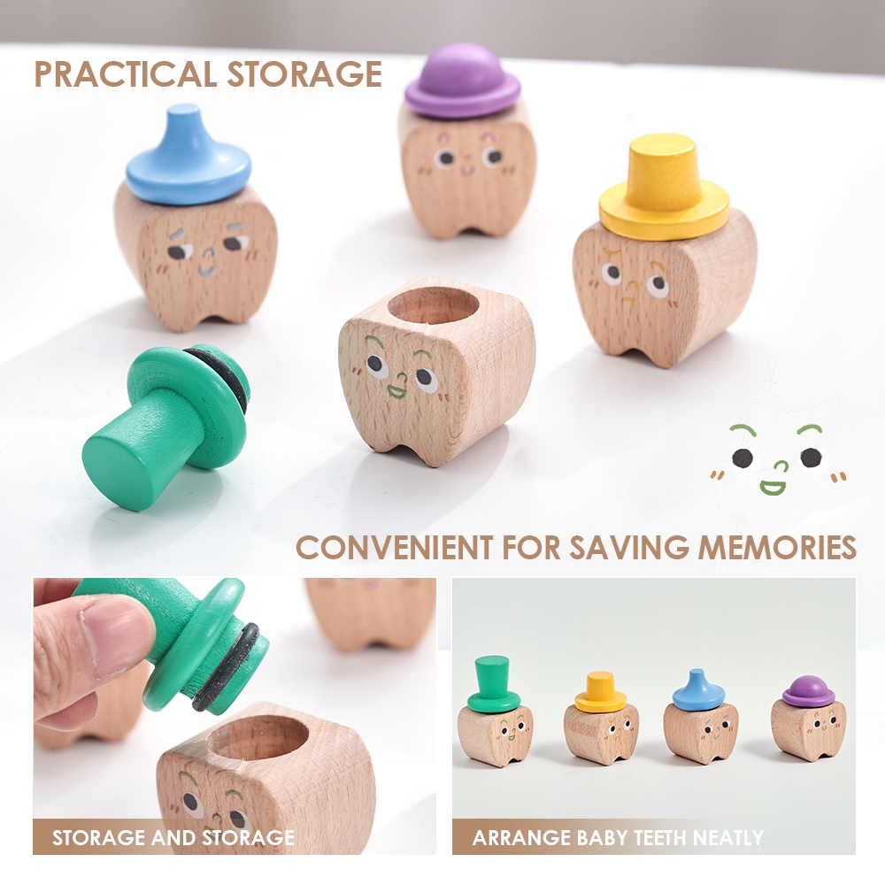 4pc Set Baby Tooth Wooden Box  - Baby Products Nipples 评论和价格