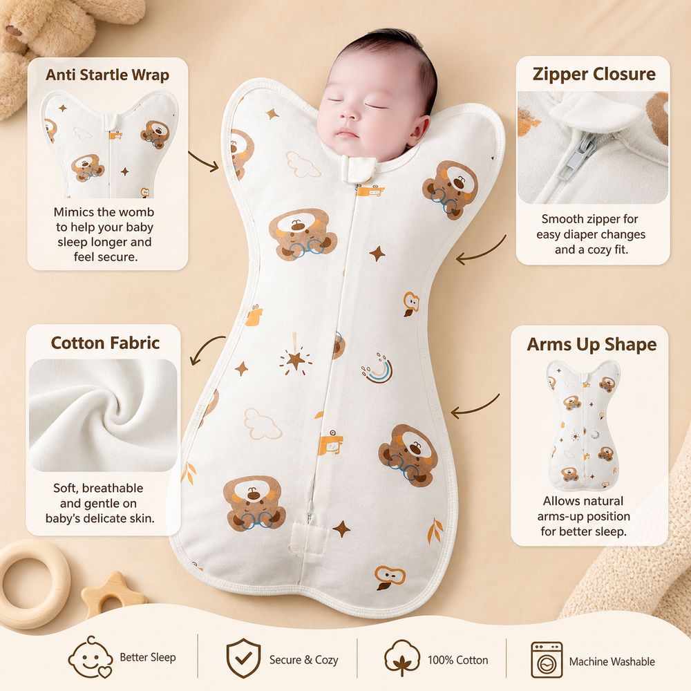 Cotton Baby Swaddle Blanket An - Baby Sleep Sack 评论和价格