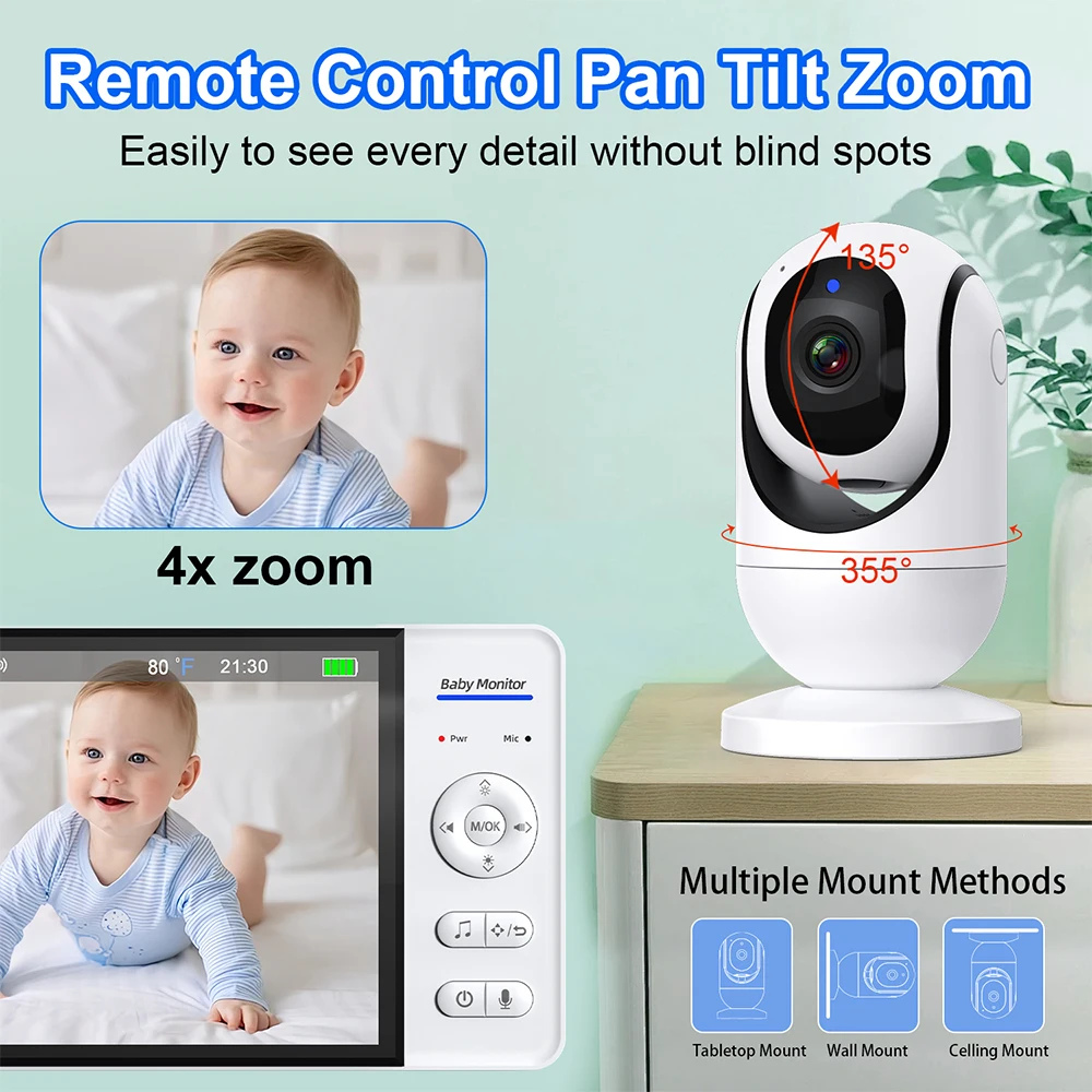 No WiFi 7 Inch Baby Monitor 2- - Baby Products Video 评论和价格