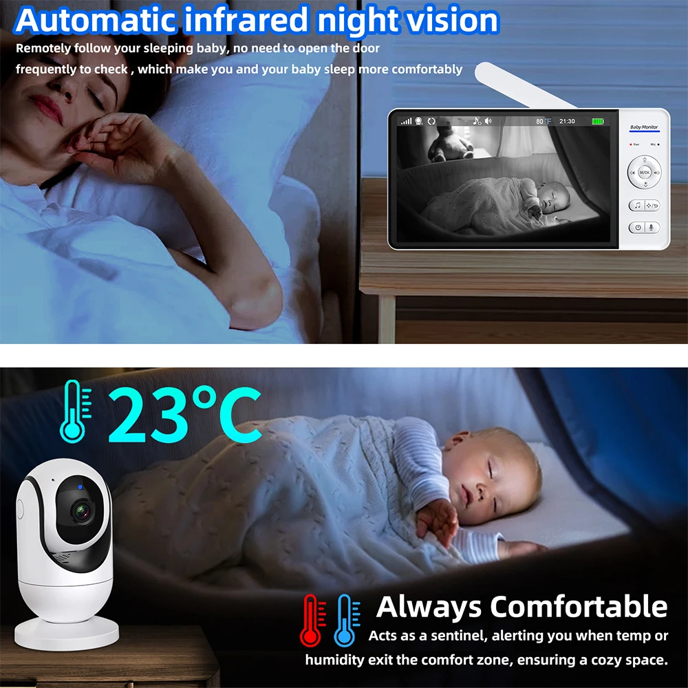 No WiFi 7 Inch Baby Monitor 2- - Baby Products Video 评论和价格