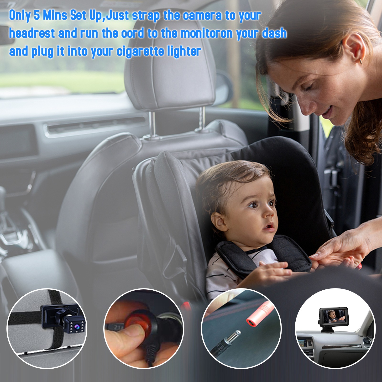 1080P Baby Car Mirror with 4.3 - Baby Products Video 评论和价格